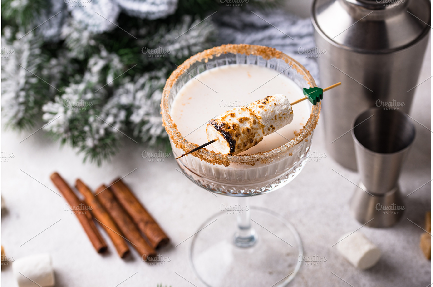Christmas cocktail with toasted, a Holiday Photo by Yulia Furman