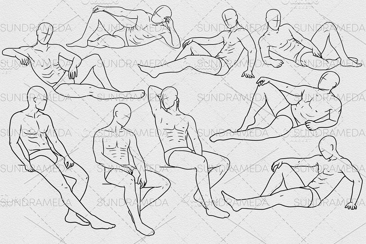 Male Body Stamp Brushes Procreate, a Brush Add-On by sundrameda (Photo 4 of 8)