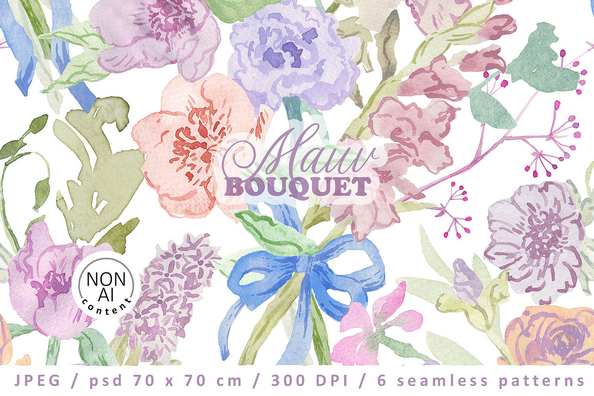 Mauve bouquet, a Pattern Graphic by emeraldthue (Photo 1 of 6)