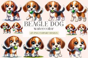 beagle dog clipart, an Illustration by DreamArtGraphic