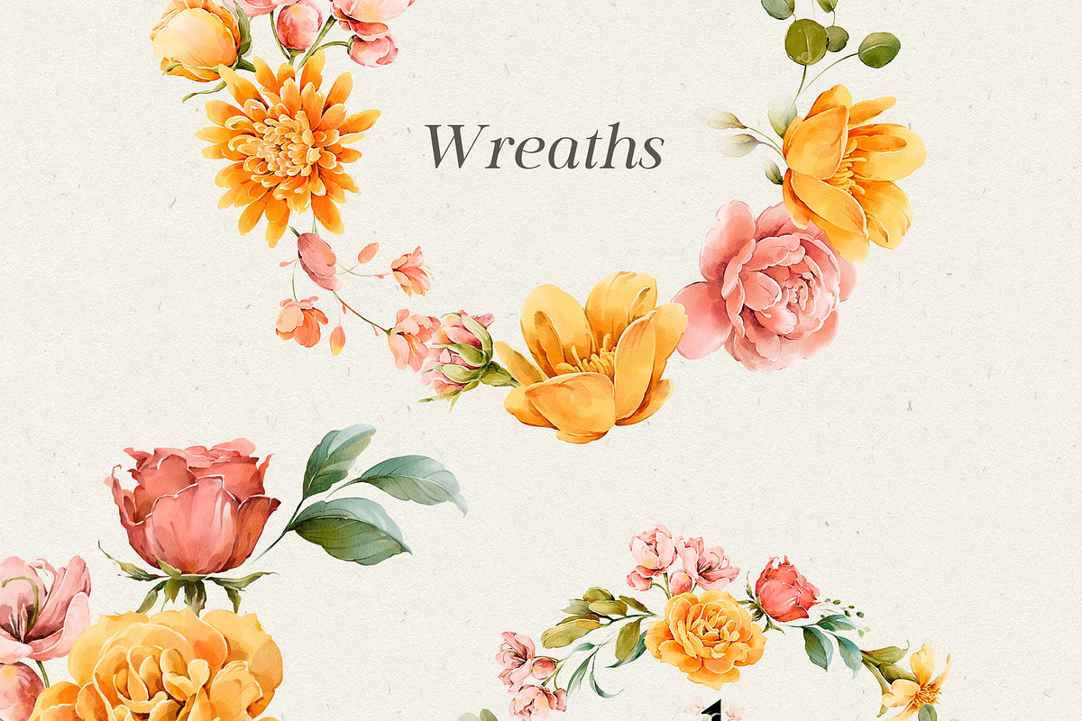 Watercolor Yellow Peach Flowers, a Decorative Illustration by Damian Roh (Photo 9 of 16)