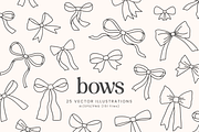 Bows Vector Illustrations, a Decorative Illustration by Emma Webb Studio (Thumbnail 1 of 5)