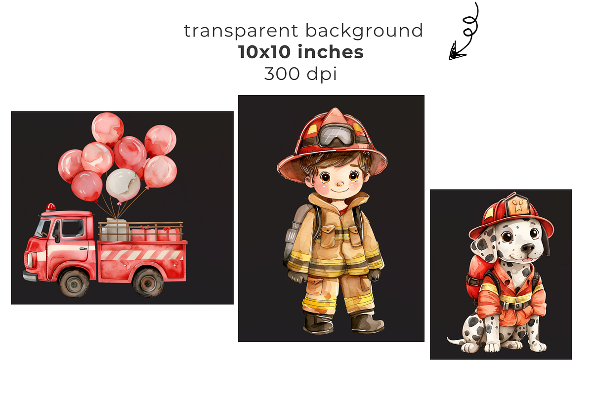 Firefighter Clipart, Transparent PNG, an Object Graphic by EllyandLima (Photo 3 of 10)
