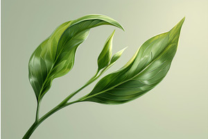 Emerging Green Leaves on Light Green, an Illustration by tilialucida