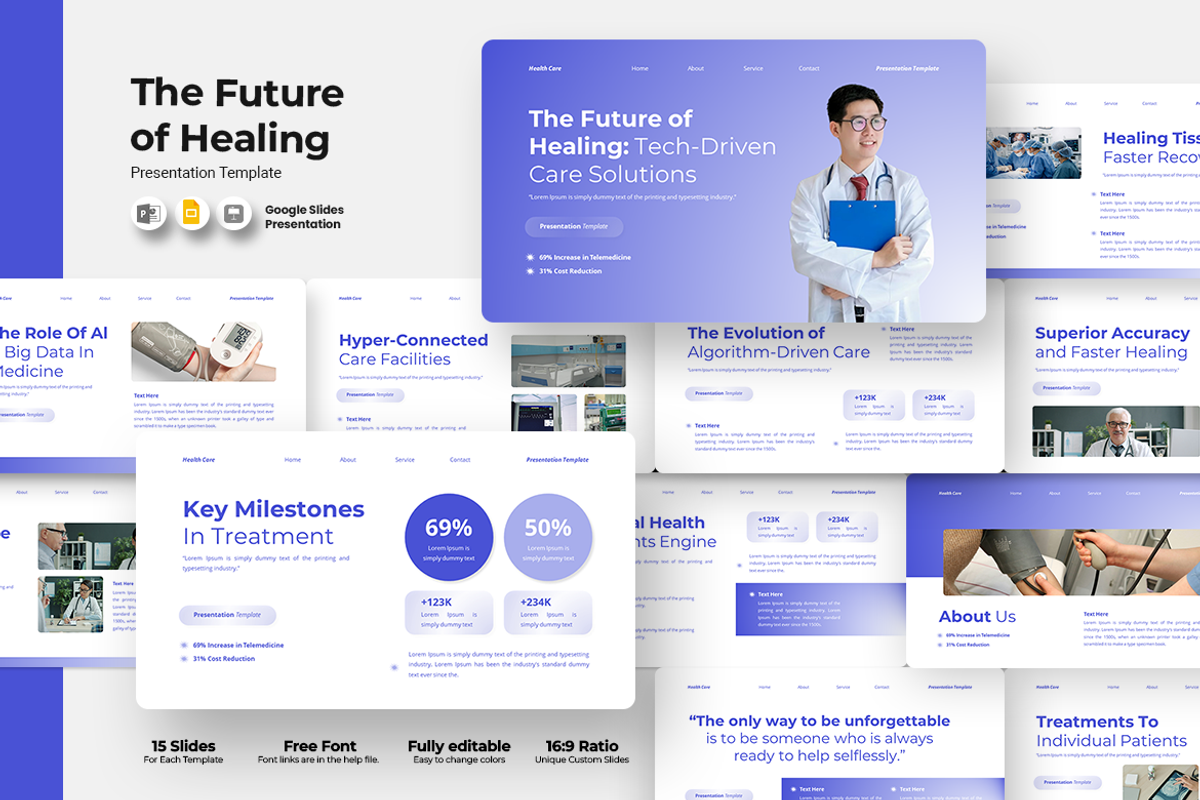 The Future of Healing Google Slides, a Presentation Template by QR Design Studio (Photo 1 of 3)