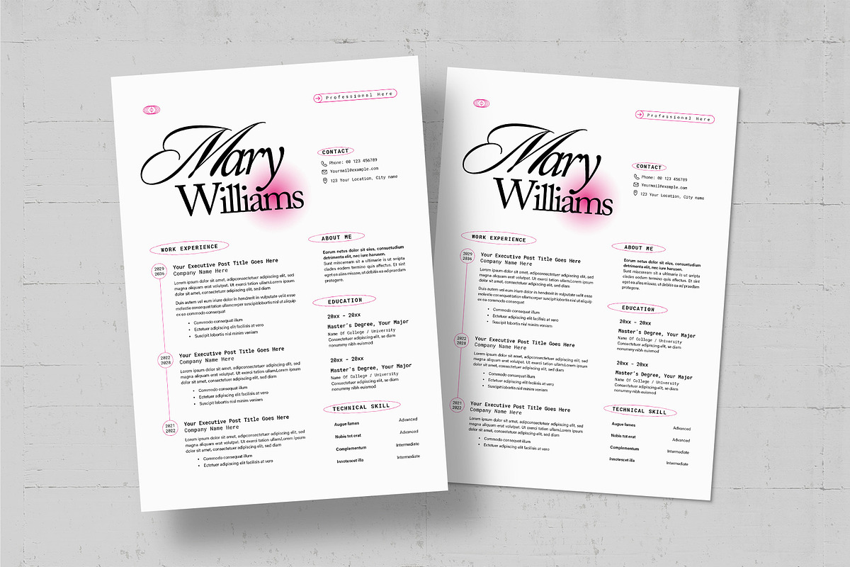Modern Y2K Resume Template, a Resume Template by BrandPacks (Photo 3 of 4)