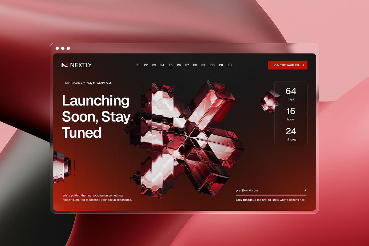 Nextly - Launch and Coming Soon UI, a Landing Page Template by peterdraw (Photo 1 of 5)