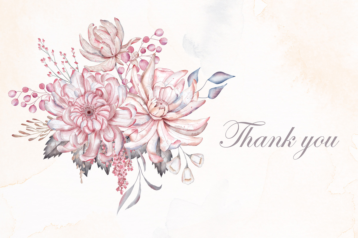 Dusty pink watercolor floral set, a Graphic by TatiArti (Photo 12 of 12)