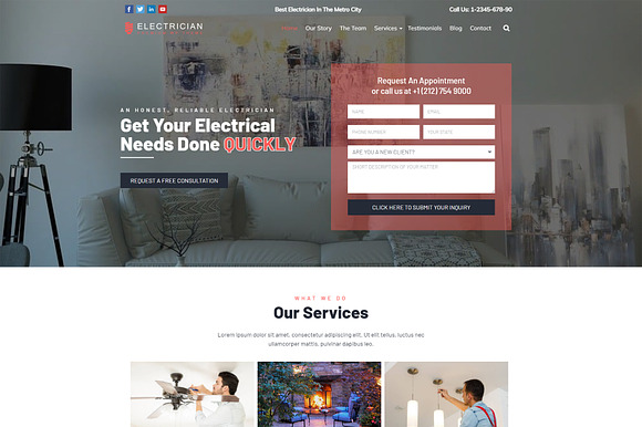 Electrician WordPress Theme preview 7