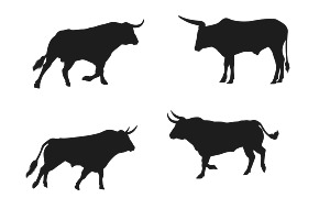 Bull Silhouettes Set 1 Procreate