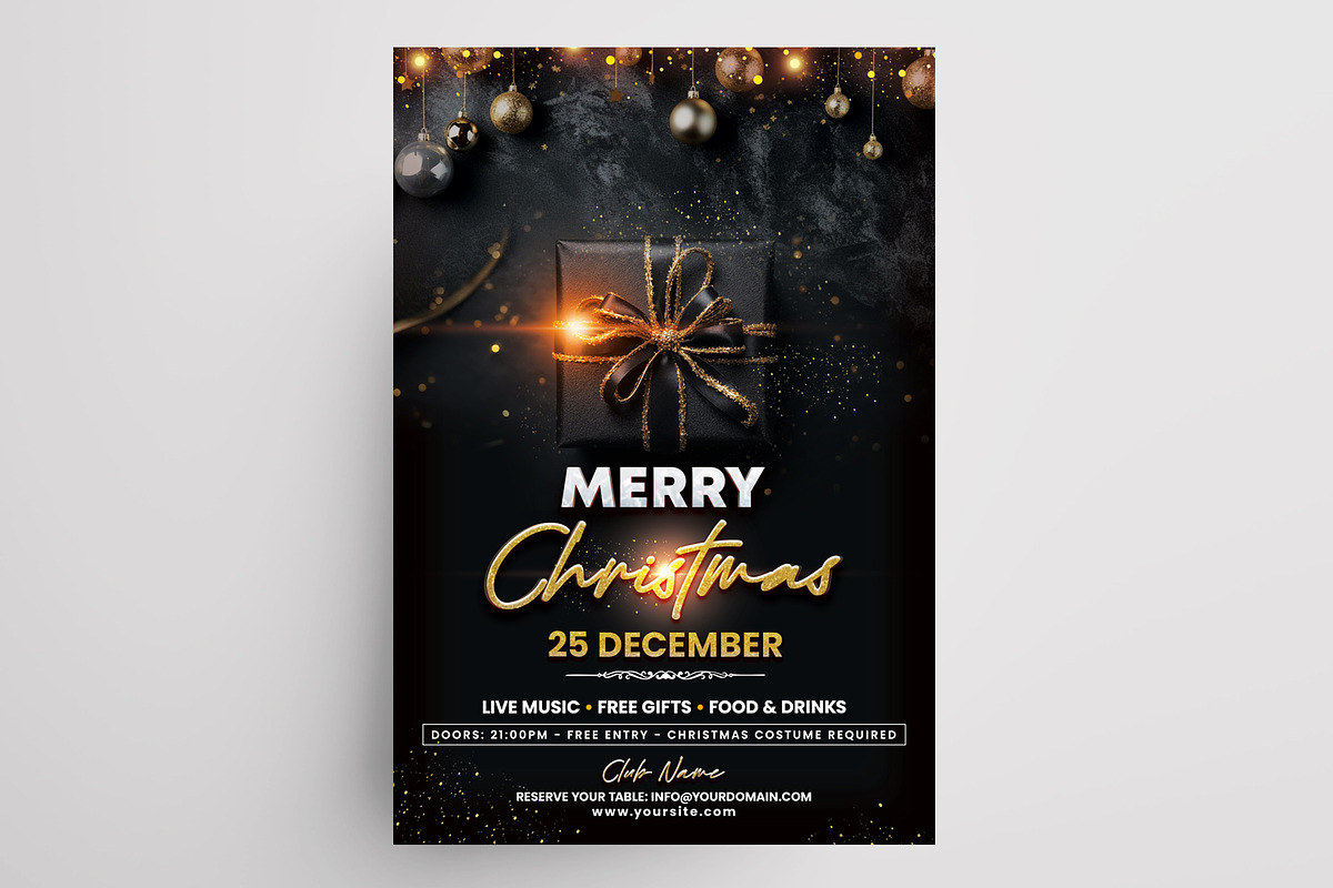 Merry Christmas - 2 Flyers (PSD), a Flyer Template by PixelsDesign (Photo 3 of 3)