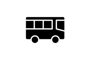 Public transport black glyph icon, an Icon by IMG Visuals
