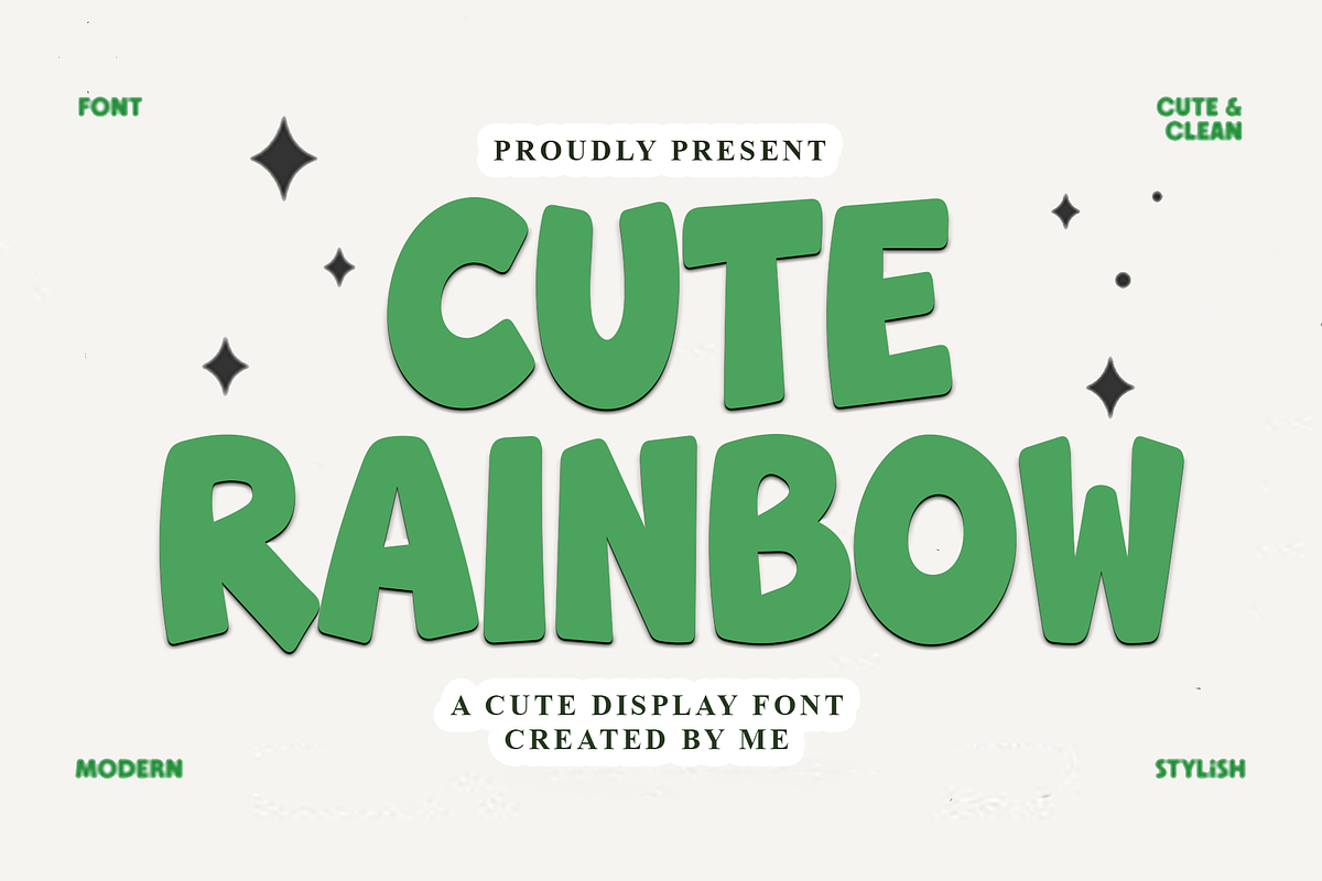 Cute Rainbow, a Script Font by InermediaSTUDIO (Photo 1 of 7)