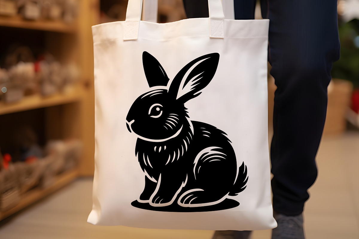 Easter Bunny SVG Silhouette Vector B, an Illustration by Rose Art (Photo 5 of 5)