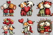 Whimsical Valentine Animal Couples C, an Illustration by Sublimation Artist (Thumbnail 4 of 6)