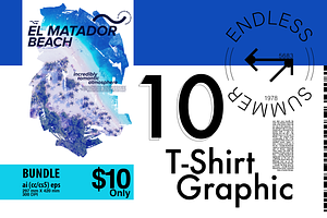 10 Summer Tee's Graphic // T-Shirt, an Illustration by NoSpoon Design
