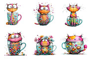 Fishbowl Whimsical Cat Clipart, an Illustration by CreationArt (Thumbnail 3 of 5)
