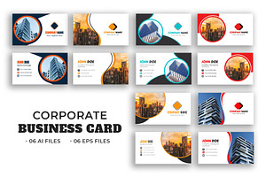 Corporate Business Card Template, a Business Card Template by nandinigraphics