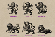 Lion Heraldry Engraving Collection, an Object Graphic by Kaizla03 (Thumbnail 2 of 3)