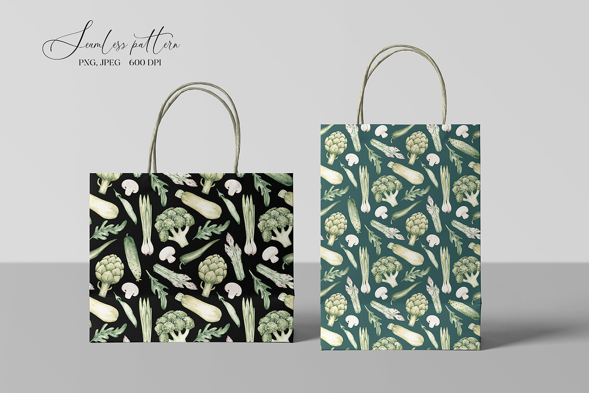 Green Vegetables seamless pattern, a Pattern Graphic by SirenaArt (Photo 10 of 11)