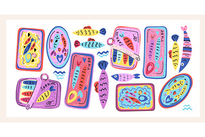 Colorful Sardine Cans a bold and