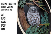 Forest Owl Layered SVG Cut File, an Object Graphic by HelloWood (Thumbnail 2 of 3)