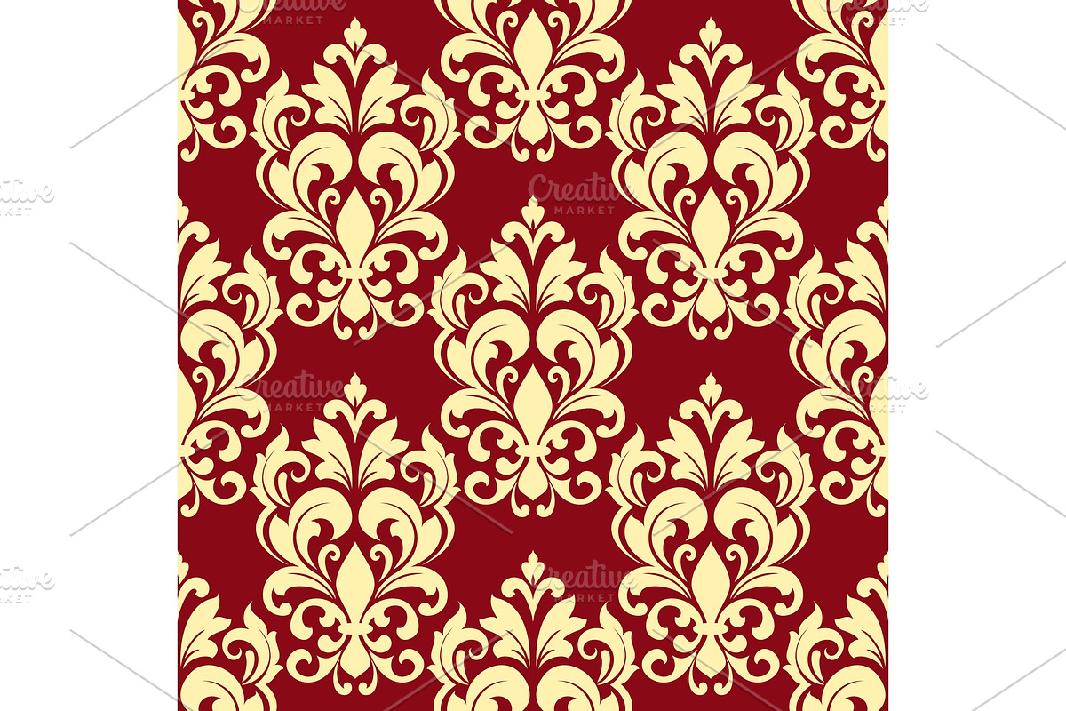Floral pattern with beige flowers, a Pattern Graphic by Vector Tradition (Photo 3 of 3)