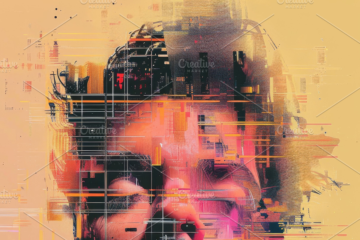 90 Glitch faces, a Person Illustration by Handmadefont (Photo 47 of 94)
