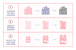 Buildings Line Icons