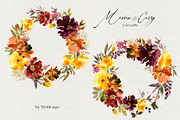 Maroon Yellow Orange Florals PNG, a Decorative Illustration by whiteheartdesign (Thumbnail 5 of 9)