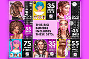 Procreate Hair braids face brushes, a Brush Add-On by AppleinaJuice (Thumbnail 2 of 11)