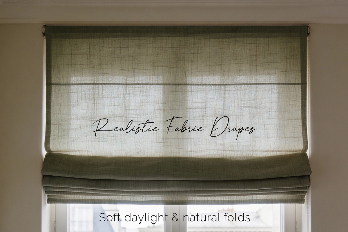 Roman Shade Window Mockup Pack, a Household Mockup by Vika_Softlife (Photo 5 of 6)