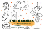 Fall doodles vector art collection, a Seasonal Illustration by Oleksandra Illustrates (Thumbnail 1 of 9)
