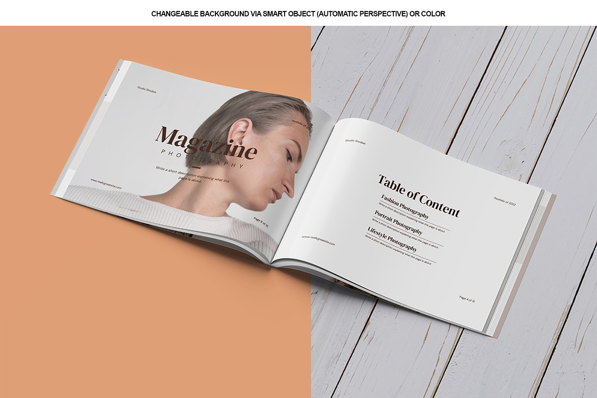 A4 Landscape Magazine Mockup, a Books & Magazine Mockup by Tokobeta (Photo 6 of 7)