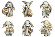 Easter Rabbit Basket Clipart, an Illustration by CraftArtStudio (Thumbnail 3 of 6)