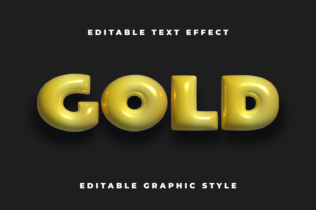 Glossy Gold Balloon Text Effect preview 3