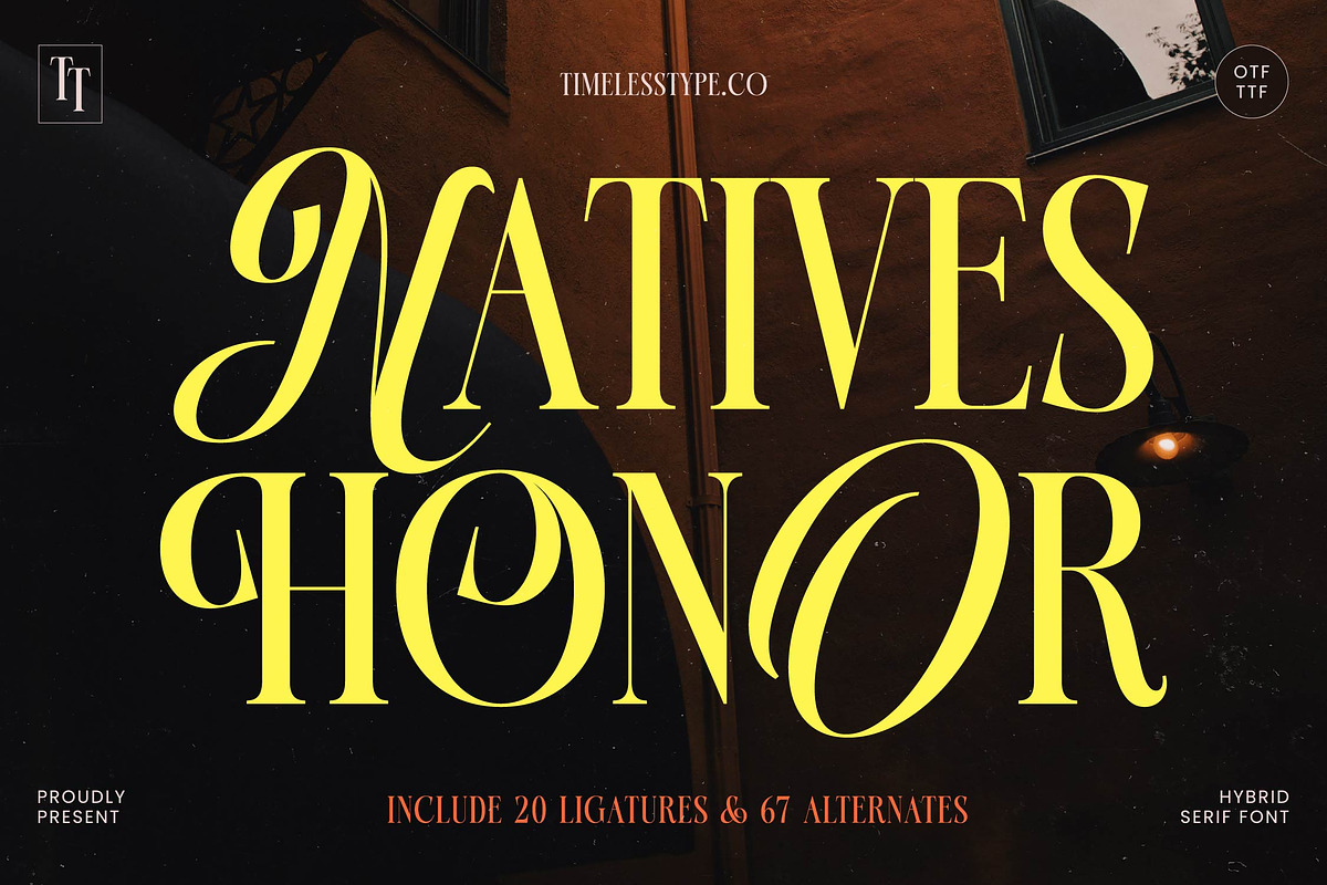 Natives Honor Elegant Hybrid Serif, a Serif Font by timelesstype.co (Photo 1 of 20)