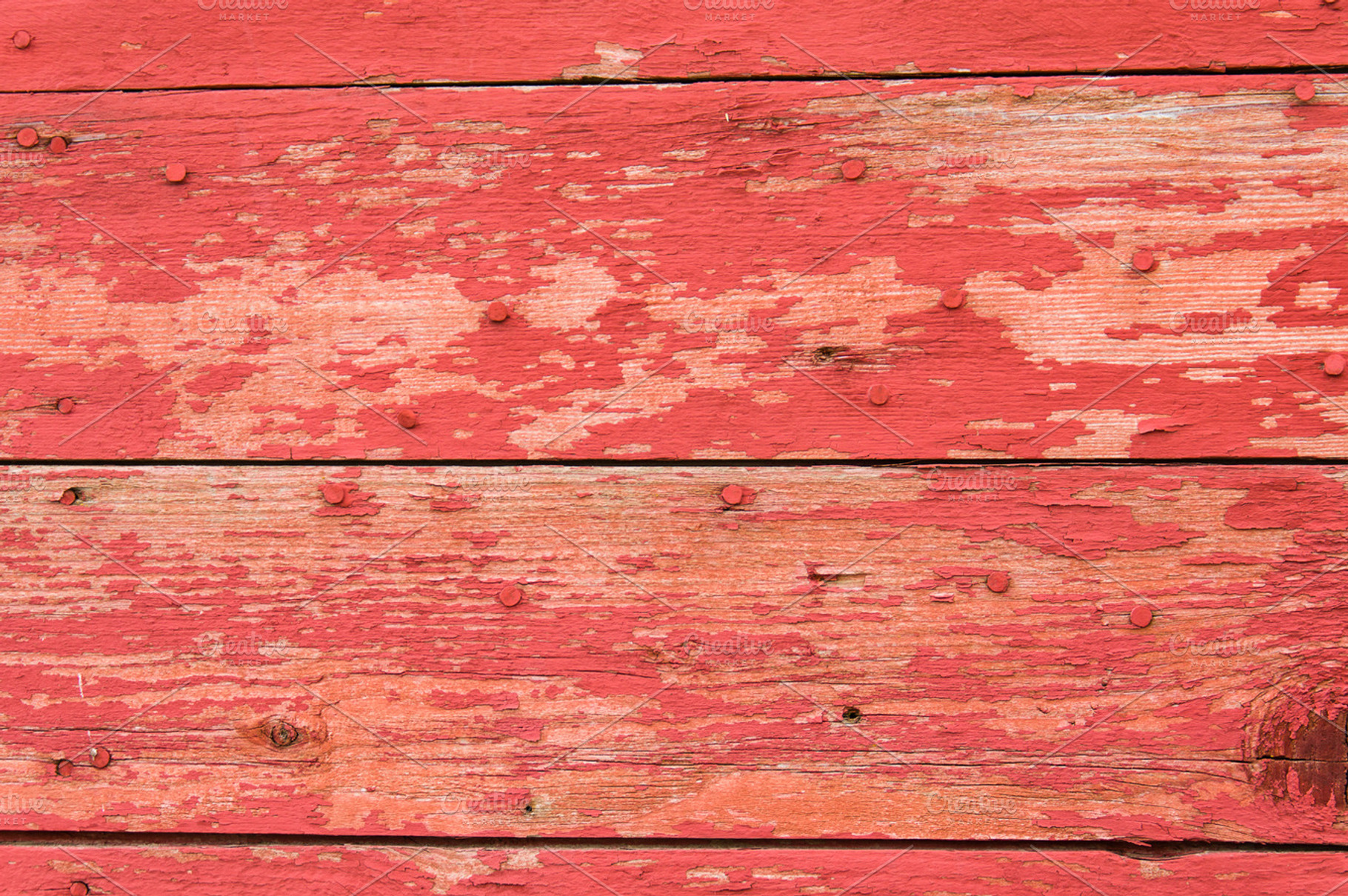 Red Pealing Painted Wood