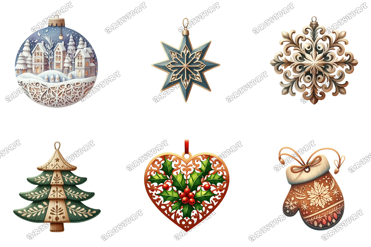 Christmas Laser Cut Ornaments Bundle, an Illustration by designcity5 (Photo 2 of 5)