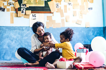 Portrait of enjoy happy love family african american mother play, a Person Photo by Art_Photo