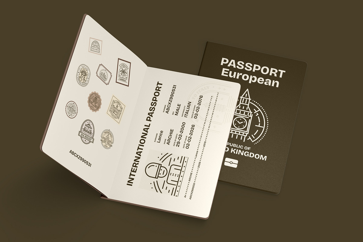 150 Travel Stamps, an Outline Icon by Prosymbols (Photo 4 of 9)
