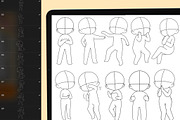 180 Procreate Chibi Stamp Brushes, a Brush Add-On by DrawingStoryShop (Thumbnail 3 of 7)