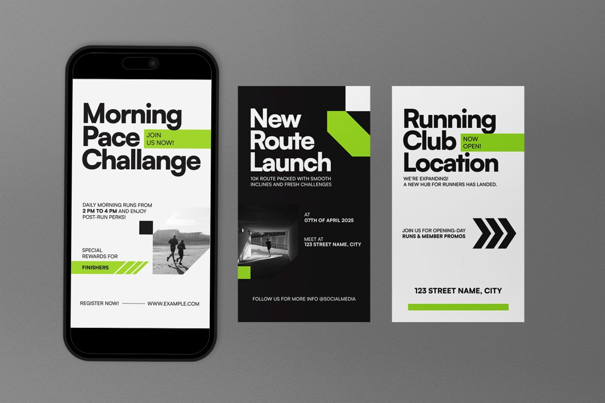 Running Club Instagram Set, a Social Media Template by graphicook (Photo 3 of 3)