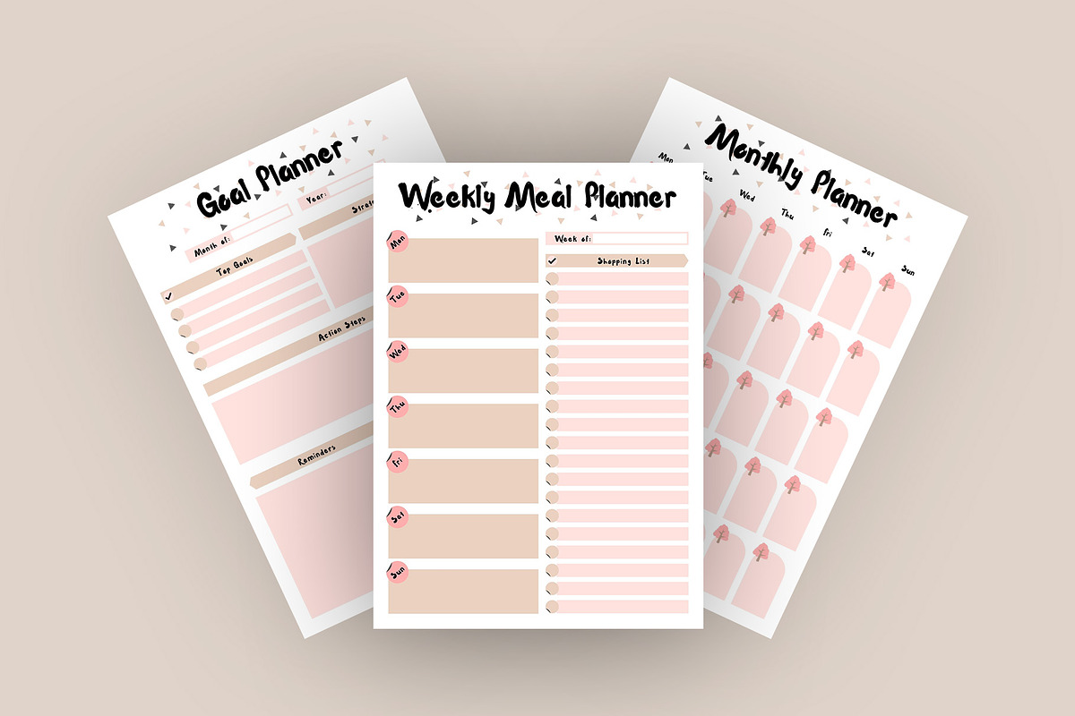 Daily Weekly Monthly Planner Pack, a Stationery Template by Amit Debnath (Photo 2 of 4)