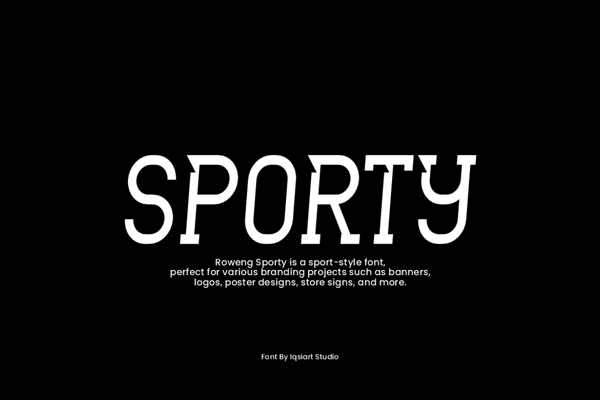 Roweng Sporty - Baseball Font, a Slab Serif Font by Iqsiart Studio (Photo 3 of 7)