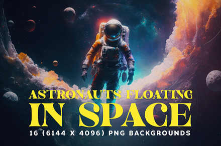 16 Astronaut Illustrations in 6K, a Background Graphic by HipFonts