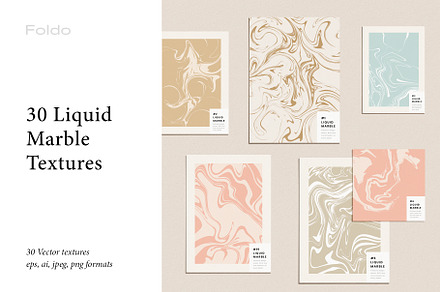 30 Liquid Marble Textures - Vector, a Texture Graphic by Foldo