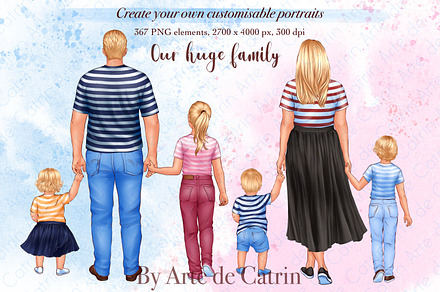 Our Huge Family Clipart, Parents