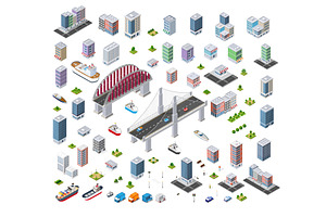 Urban landscape elements creating a, an Object Illustration by AlexZeL