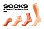 Socks 4 Types Mockups Set, a Bottom Mockup by rebrandy (Thumbnail 1 of 12)